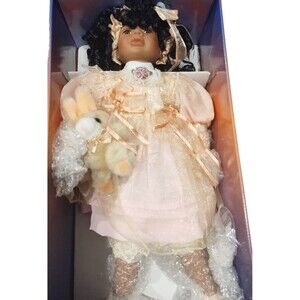 Ashley Bell Fine Bisque Porcelain Doll African American Dee 472 w/Certificate